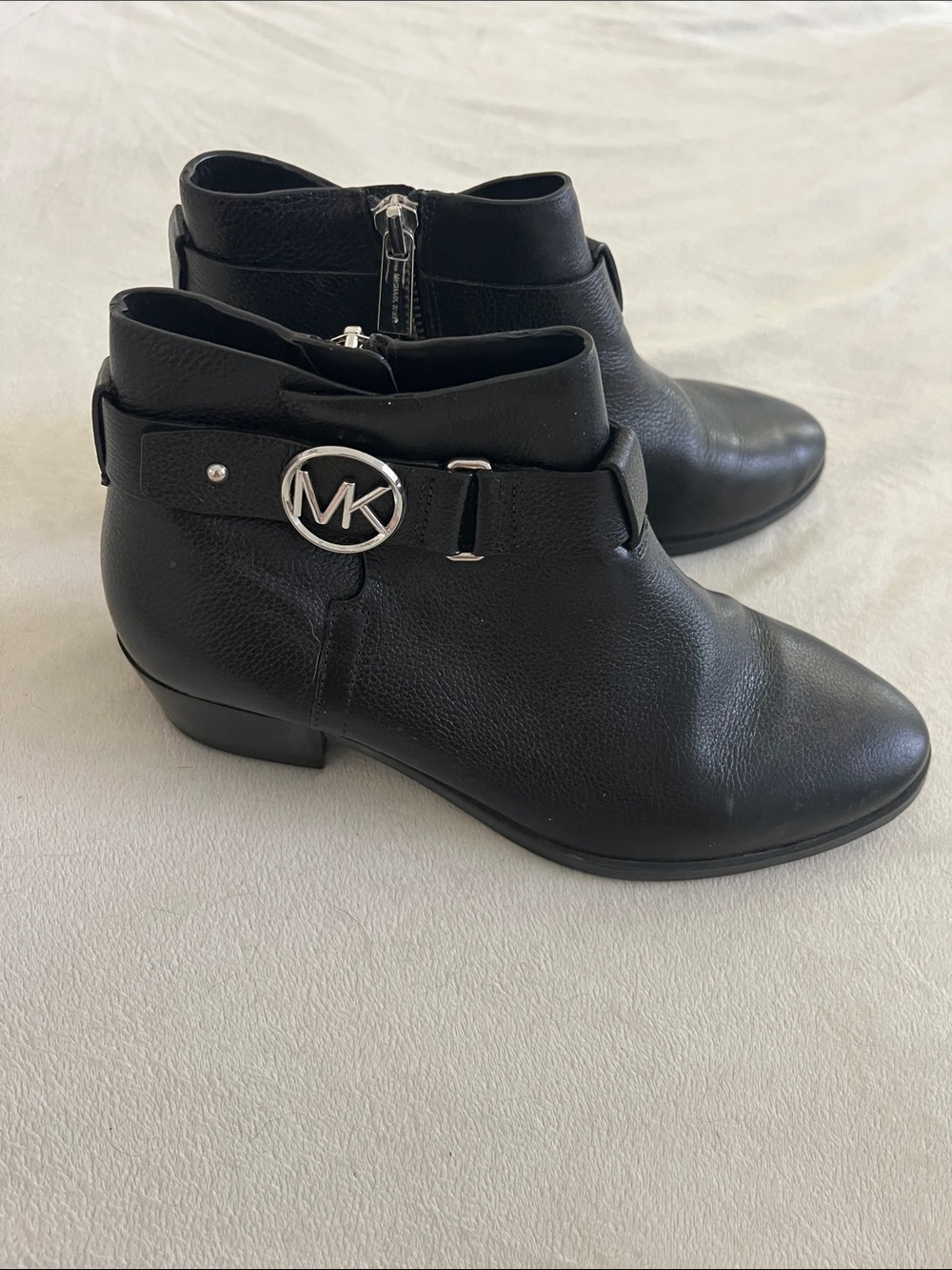 Michael Kors Black Leather MK-Logo Ankle Booties